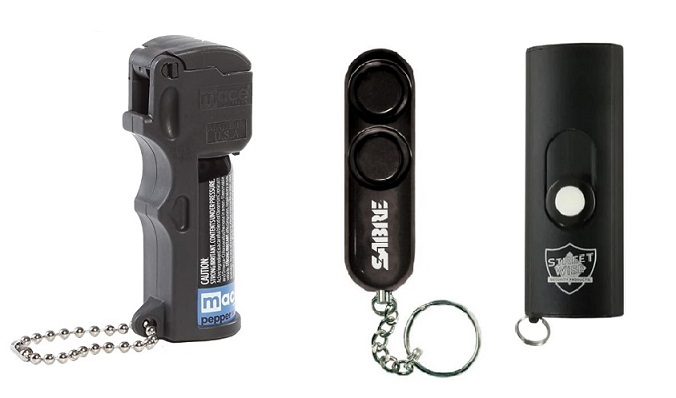 Mace Pocket Spray, Sabre Personal Alarm, Streewise USB Stun Gun
